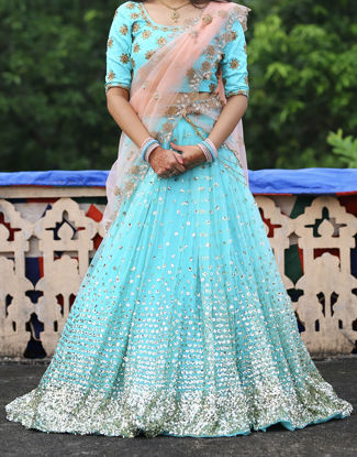 Picture of Kadhambari Studio Blue Lehenga