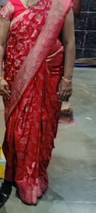 Picture of Red colour meenakari Saree