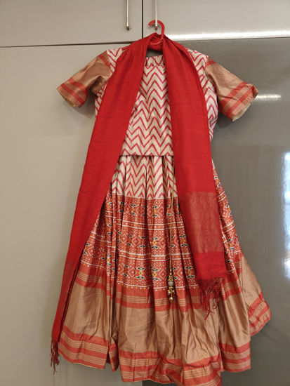 Picture of Patola print lehenga with zigzag pattern