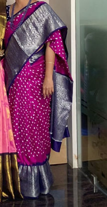 Picture of Pink Kanchi Bandhini Saree