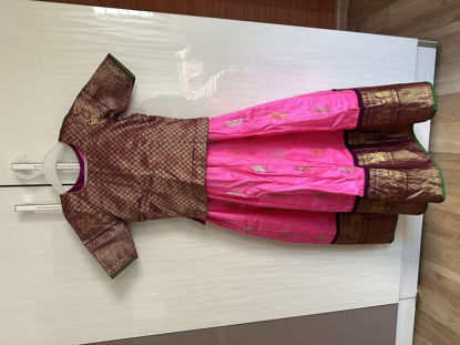 Picture of Pink color pattu langa For 4-6Y