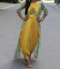 Picture of Bright Yellow crop top and dhoti with jacket