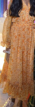 Picture of Sun orange chiffon Frock For 8-10Y