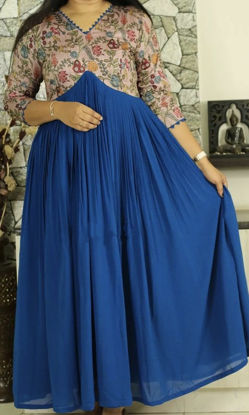 Picture of Navy blue Georgette alia cut long dress