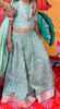 Picture of Trending green tissue lehenga with pink border 4-6y