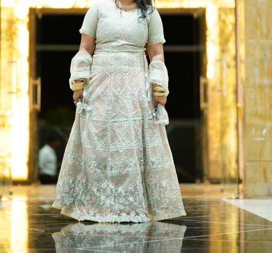 Picture of Pastel blue Bridal lehenga