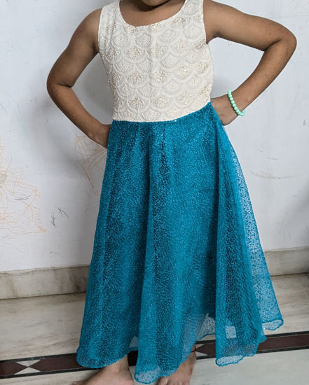 Picture of Chikankari and sequence frock 6-7Y