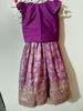 Picture of Lavender self contrast colour designer long frock