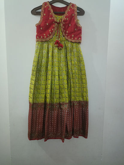 Picture of Beautiful long frock with maggam work jacket For 6-8Y