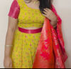 Picture of Stunning lemon yellow lehanga with Benaras dupatta