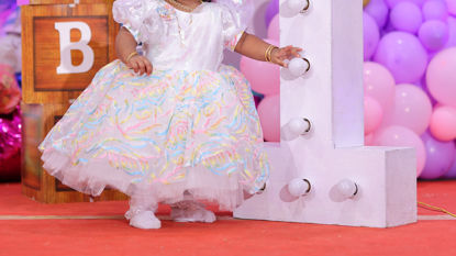 Picture of White Ball gown for birthday party For 1-2Y