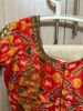 Picture of Ikkat saree with maggam work Blouse