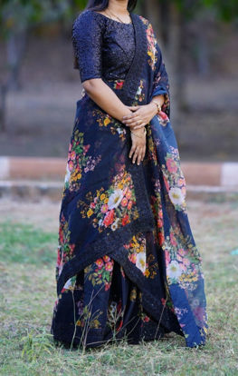 Picture of Organza Black Lehenga