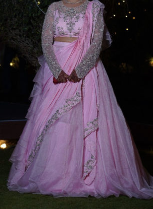 Picture of Light pink Lehenga with zardosi