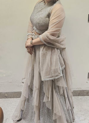 Picture of Shimmer Frill Lehenga with halter neck Blouse