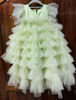 Picture of Ruffle little green dress with tail 1y