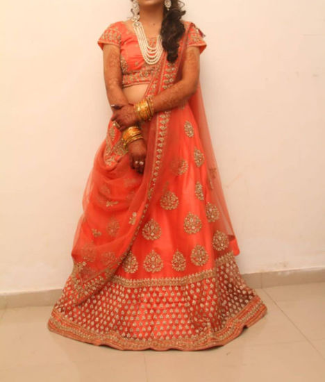 Picture of Net Lehenga with all over work