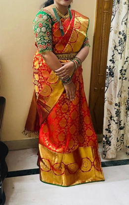 Picture of Red Bridal Kanchipattu Saree