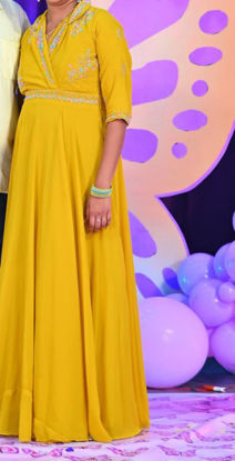 Picture of Yellow colour long frock