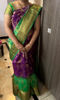 Picture of Brinjal color fancy saree