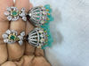 Picture of Combo of mehandi polish victorian necklace sets with jhumka and two victorian studs