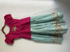 Picture of Sea blue Banarasi floral lehanga with pink blouse for 8-9Y