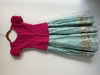 Picture of Sea blue Banarasi floral lehanga with pink blouse for 8-9Y