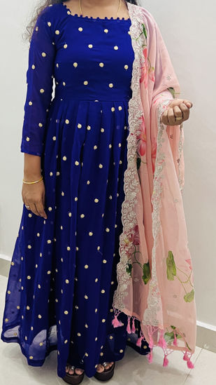 Picture of Georgette Frock with Floral Dupatta