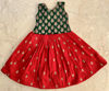 Picture of Green Silk Blouse and Red Raw silk Body Lehenga 1-2Y