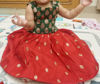 Picture of Green Silk Blouse and Red Raw silk Body Lehenga 1-2Y