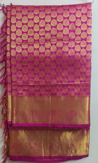 Picture of Rani pink silk brocade saree