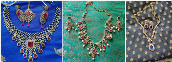 Picture of Combo of Blue and white set and pink and green set