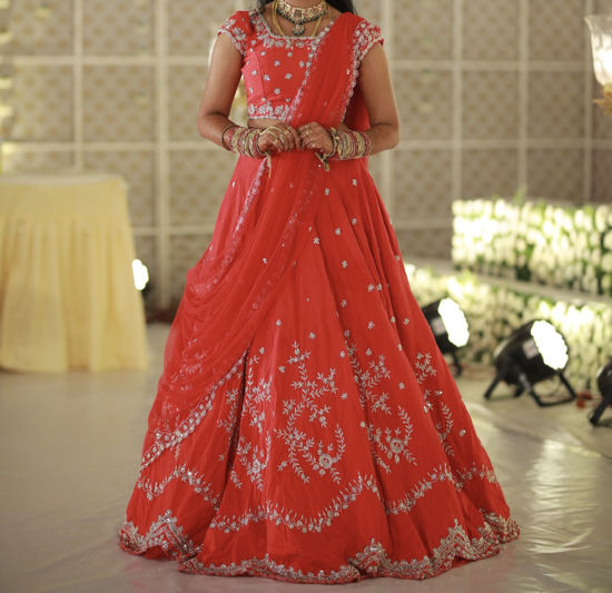 Picture of Geethanjali Reddy Label Red Lehenga