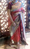 Picture of Red Saree with beautiful peacock motifs