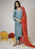 Picture of Varuni couture silk suit set with duppata