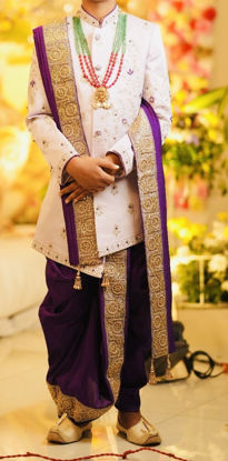 Picture of Designer sherwani with dhoti and kanduva For 11-12Y