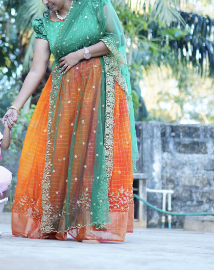 Picture of Organza Frock with cutwork duppatta