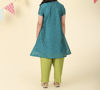 Picture of Fab India Teal Cotton Silk Hand Block Printed 3pc Salwar Set for 10-12Y