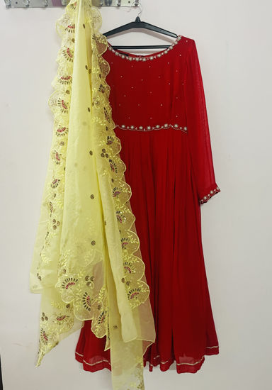 Picture of Red pure georgette anarkali