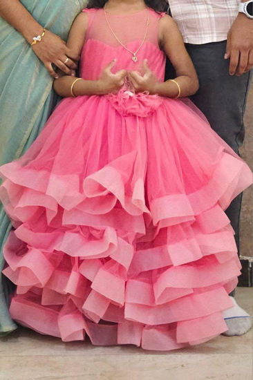 Picture of Pink layered gown For 3-4Y