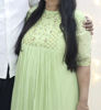 Picture of Georgette Pista Green Long Frock