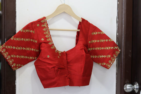 Picture of Mirchi red Maggam work blouse