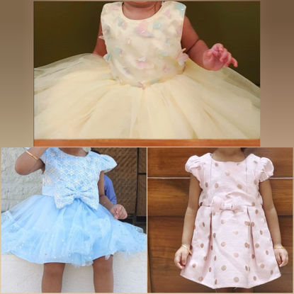 Picture of Set of 3 Party wear frocks combo for 9-12M