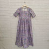 Picture of Lavender Floral Cotton Frock with scallop border