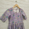 Picture of Lavender Floral Cotton Frock with scallop border