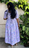 Picture of Lavender Floral Cotton Frock with scallop border