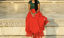 Picture of Red and green frock with scallop border