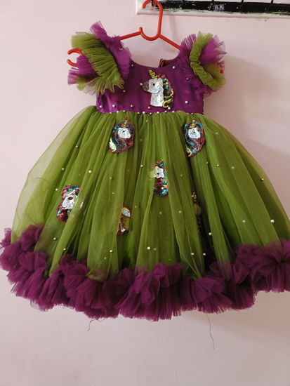 Picture of Unicorn Themed Frock For 1-2Y