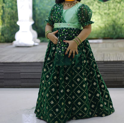 Picture of Green velvet Long Frock For 2-4Y