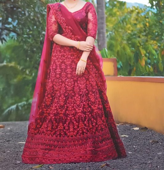 Picture of Maroon bridal lehanga